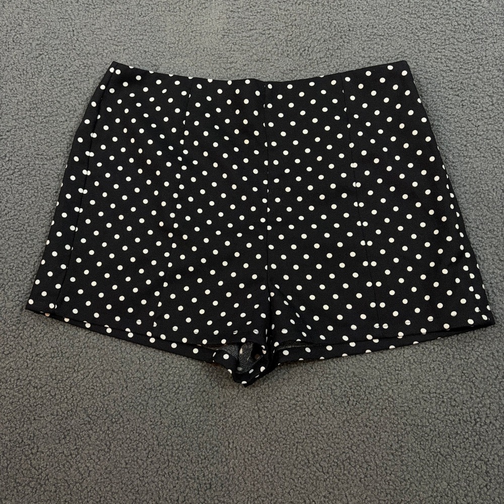 Forever 21 Shorts Womens Large Black Polka Dot High Rise Pull On Casual Retro